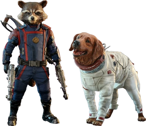 Hot Toys Guardians Of The Galaxy Vol. 3Rocket And Cosmo 1/6th Scale Figure Set