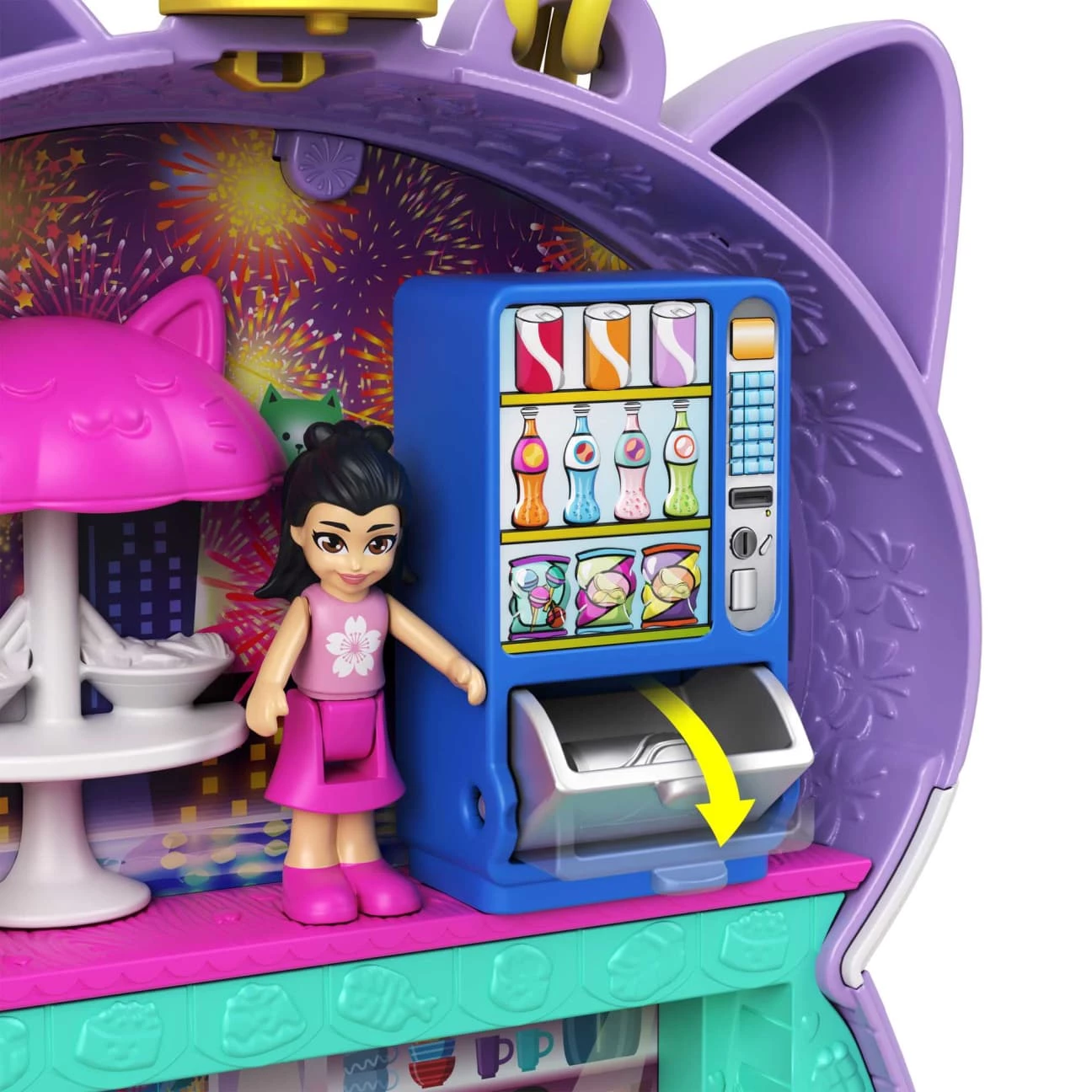 Polly Pocket Sushi Shop Cat Compact Playset - Image 5