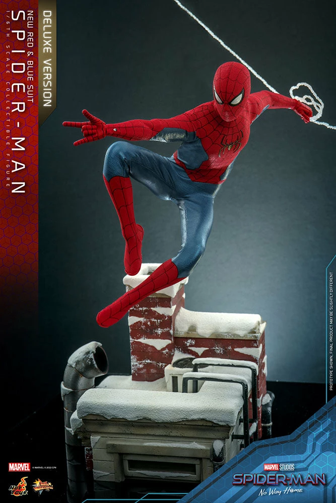 Hot Toys Spider-Man No Way Home 1/6 Scale (New Red And Blue Suit) Deluxe Spider Man - Image 5