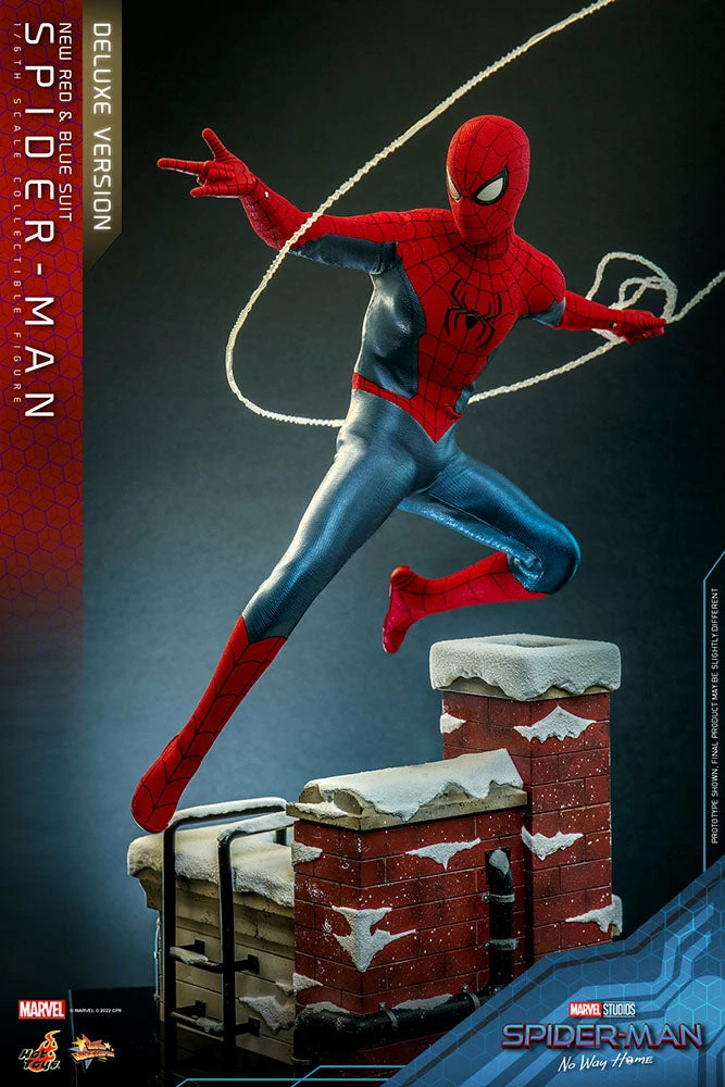 Hot Toys Spider-Man No Way Home 1/6 Scale (New Red And Blue Suit) Deluxe Spider Man - Image 6