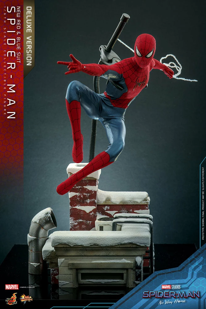 Hot Toys Spider-Man No Way Home 1/6 Scale (New Red And Blue Suit) Deluxe Spider Man - Image 7