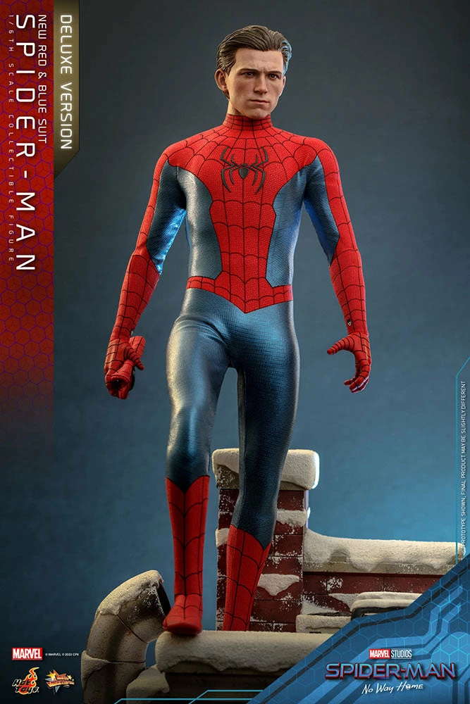 Hot Toys Spider-Man No Way Home 1/6 Scale (New Red And Blue Suit) Deluxe Spider Man - Image 8