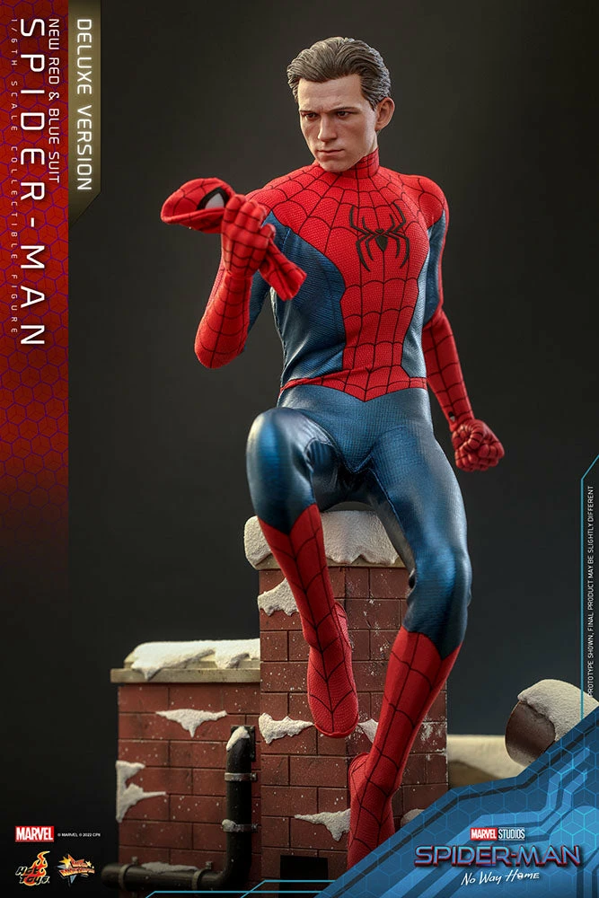Hot Toys Spider-Man No Way Home 1/6 Scale (New Red And Blue Suit) Deluxe Spider Man - Image 9