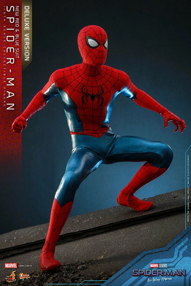 Hot Toys Spider-Man No Way Home 1/6 Scale (New Red And Blue Suit) Deluxe Spider Man - Image 12