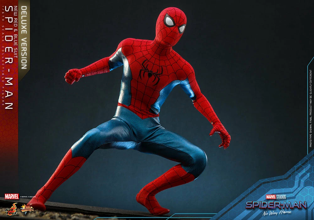 Hot Toys Spider-Man No Way Home 1/6 Scale (New Red And Blue Suit) Deluxe Spider Man - Image 15