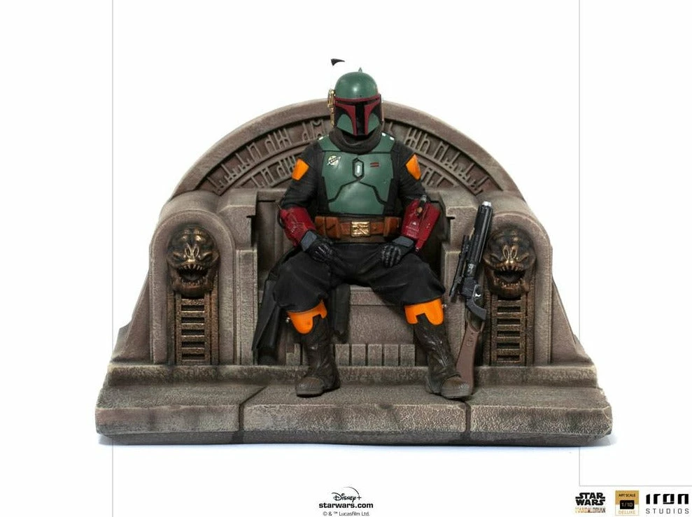 Iron Studios Star Wars The Mandalorian 1/10 Deluxe Art Scale Statue Boba Fett On Throne